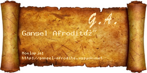 Gansel Afrodité névjegykártya
